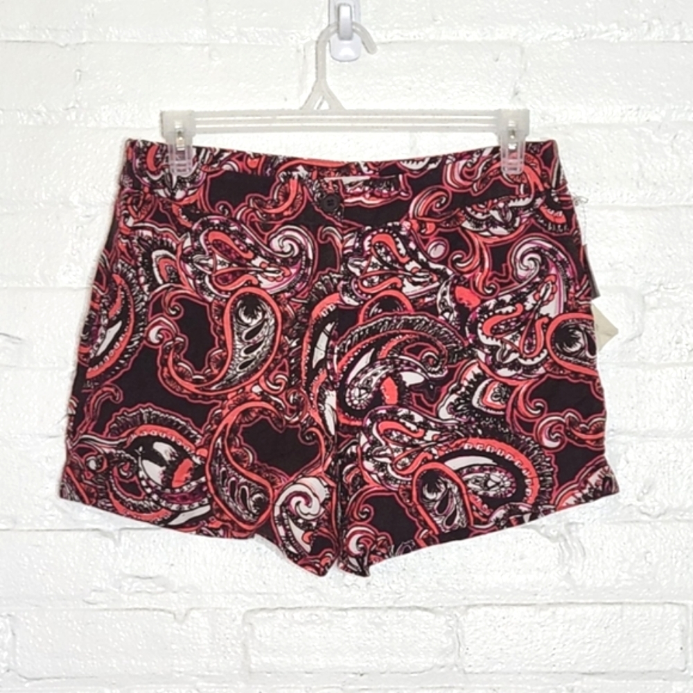 Madison Linen-Blend Patterned Shorts NWT